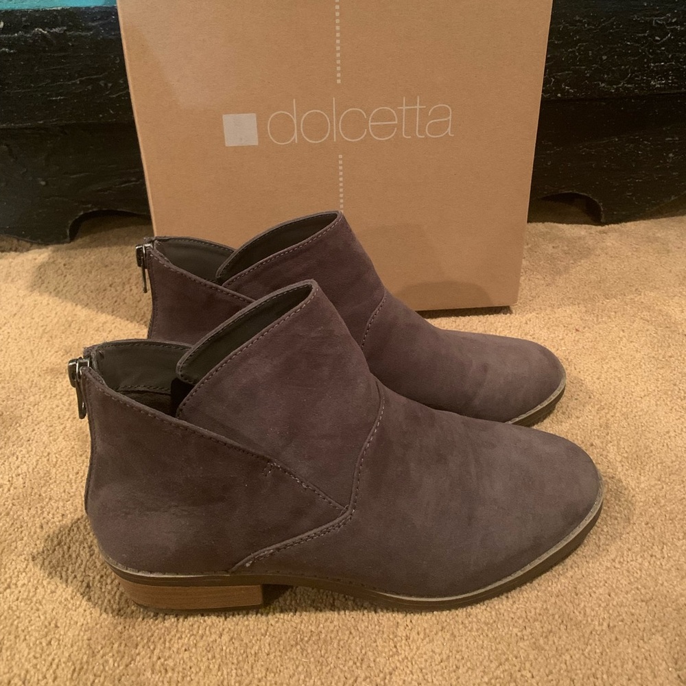 Dolcetta Suede Gray Booties